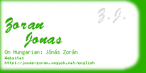 zoran jonas business card