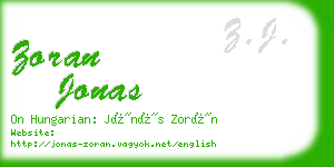 zoran jonas business card
